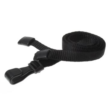 10mm rPET Lanyards With Plastic J-Clip - Pack of 100 / black