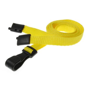 cordones de 10 mm de rPET con clip en J de plástico - Paquete de 100 / amarillo
