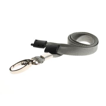 10mm rPET Lanyards w Metal Lobster Clip - Paquete de 100 / gris