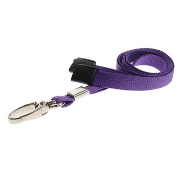 10mm rPET Lanyards w Metal Lobster Clip - Pack of 100 / purple