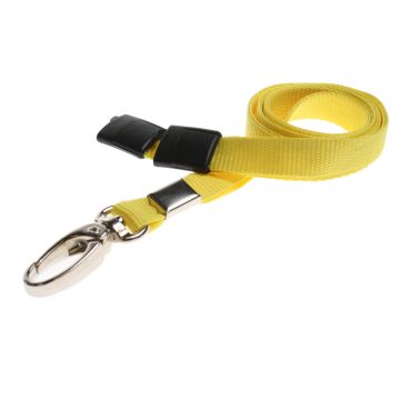 10mm rPET Lanyards w Metal Lobster Clip - Pack of 100 / yellow
